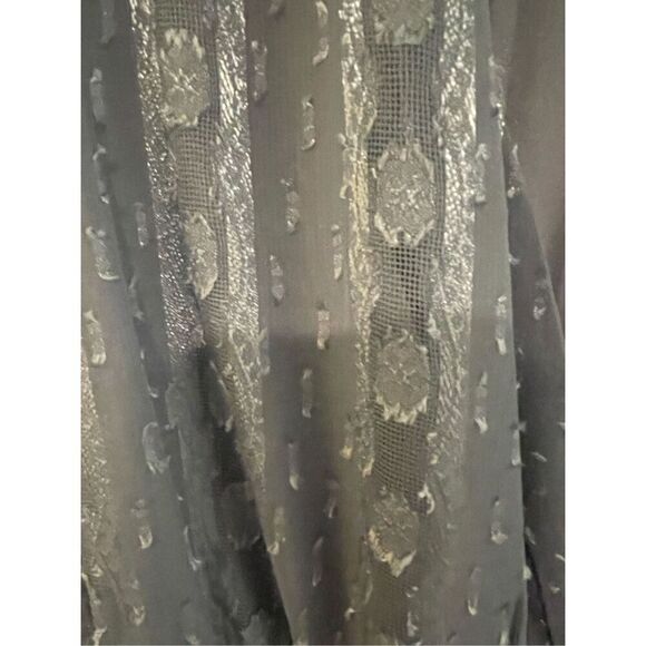 Women's Lined Chiffon Long Sleeve Tiered Ruffle Hem Wrap Dress Blue Size XS NWT - Picture 3 of 7